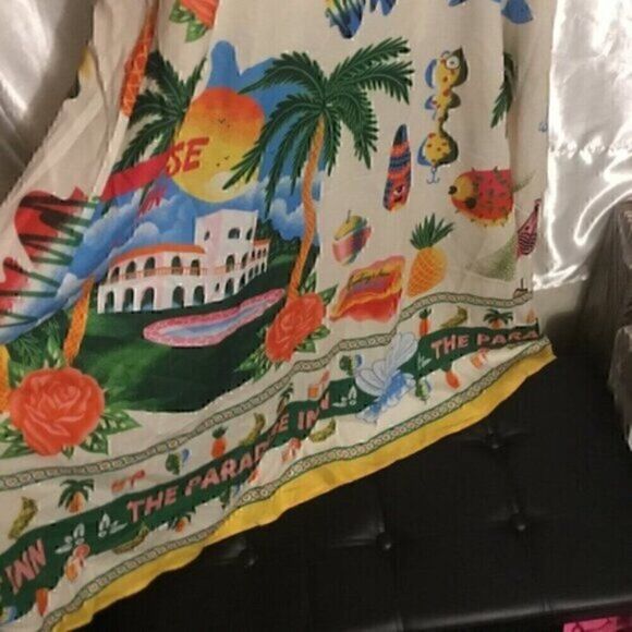 Tropical Summer Paradiso Midi Maxi Strapless Dress XL - Picture 10 of 16